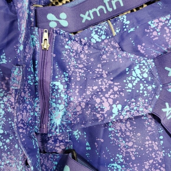 XMTN Water Resistant Multi Adjustable Purple Splatter Snowpants-Like New-Size 14 - Picture 15 of 16